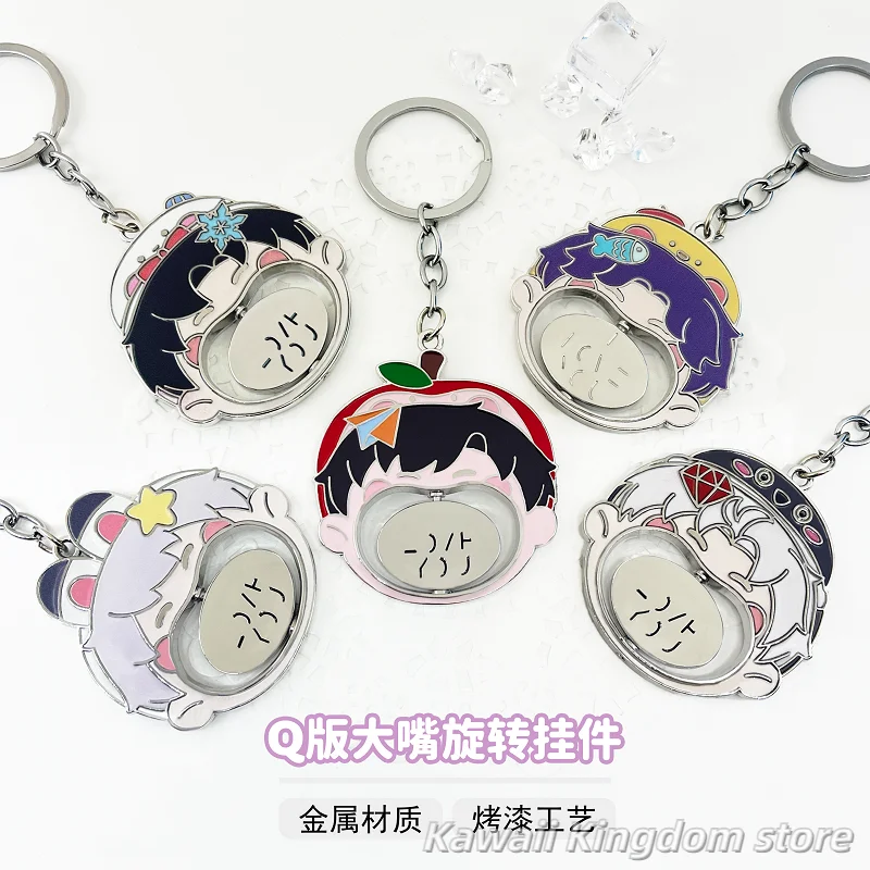 Love and Deepspace Rafayel Zayne Xavier Sylus Caleb Anime Cosplay Metal Q-version Rotate Pendant Big Mouth Spinning Out Jewelry