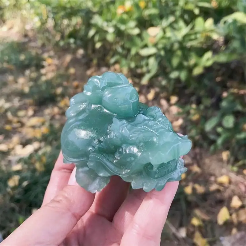 

Natural Green Aventurine Dragon Turtle Crystal Animal Carving Healing Energy Stone Fashion Home Decoration Birthday Gift 1PCS