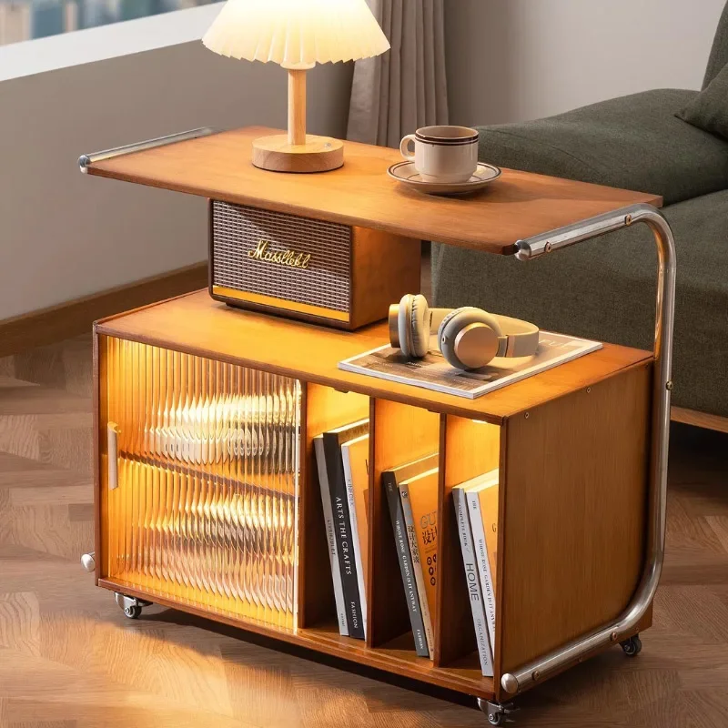 Mobile Sofa Coffee Table Cabinet Small Cart Living Room Side Cabinet Bedroom Bedside Open Closet Corner Multifunctional 다용도선반