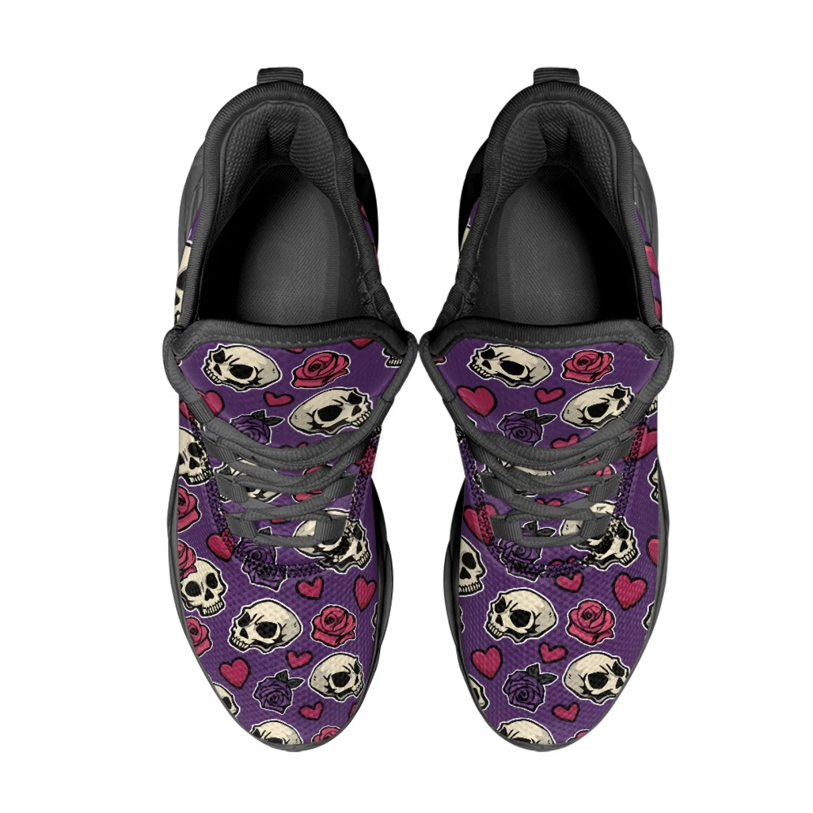PENSTROLL Skull Rose Non Slip Men's Running Shoes for Adults Mesh & EVA Work Shoes For Men Athletic Shoes
