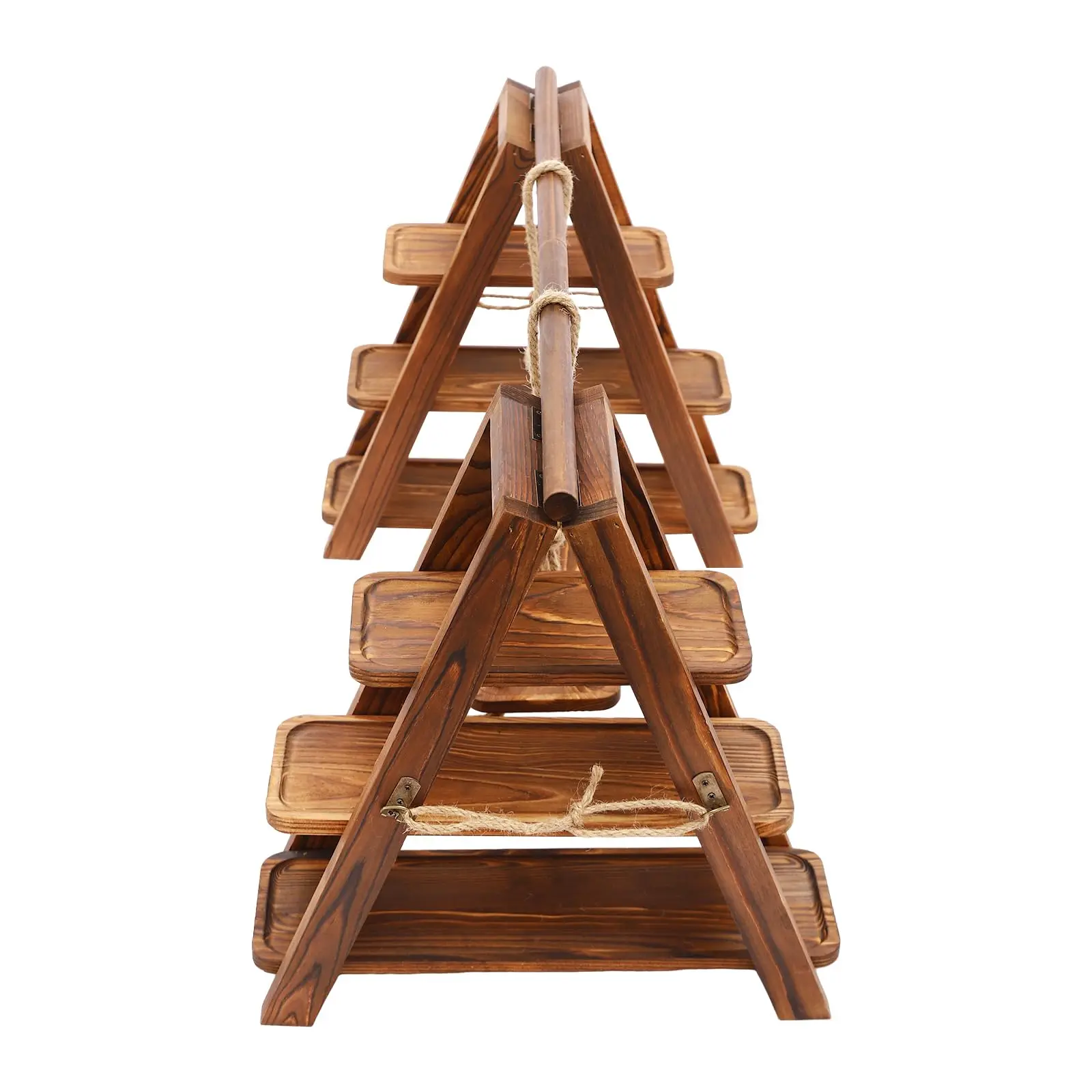 3 طبقات صينية تقديم مجموعة صينية تقديم خشبية مجموعة عرض طاولة الصحراء كعكة سوينغ حامل عرض خشبي للحلويات كب كيك ،