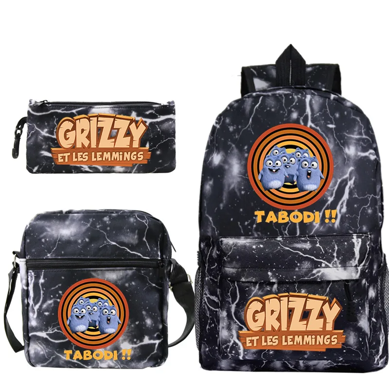 

Mochila Grizzy And Les Lemmings School Backpacks Students School Bag 3 Pcs Set Boys Girls Back To School Gift Teens Back Pack