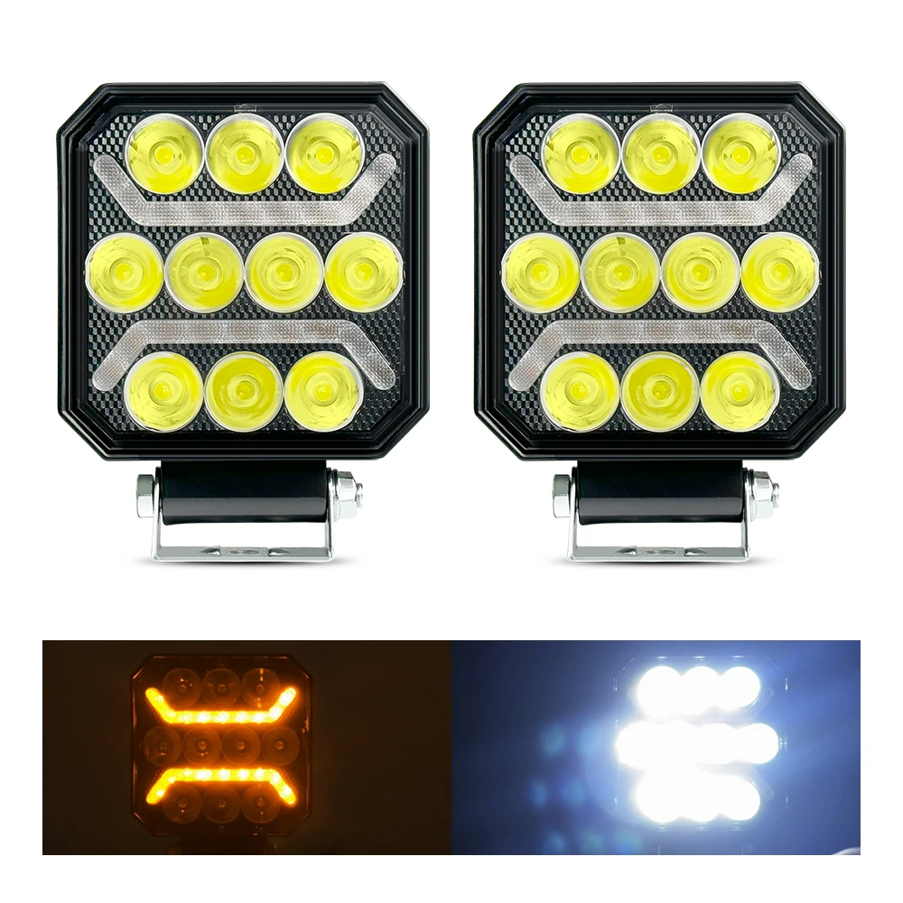 LED Strobe lights 12V Sync Feature Amber White 12 24V Emergency Hazard Warning Lights with Strobe Controller for Cars Trucks RVs