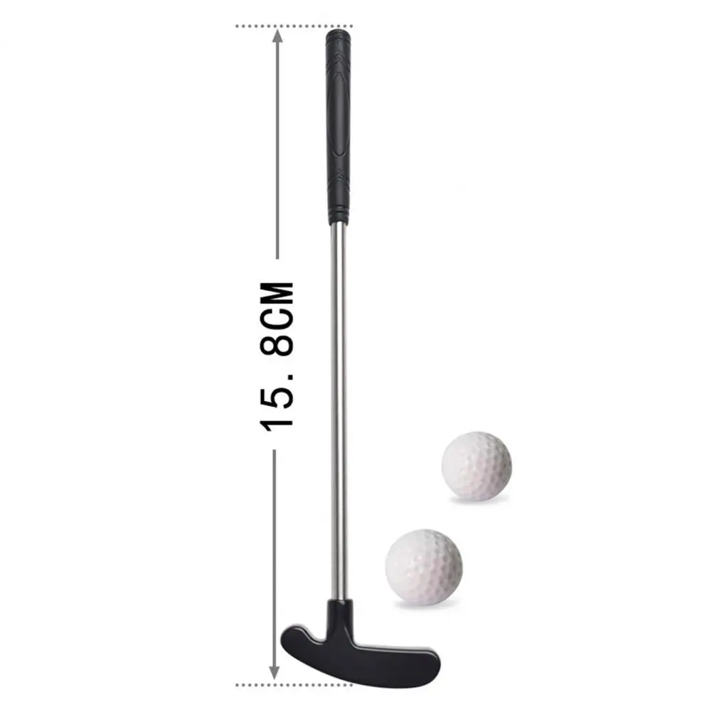 Mini Golf Putter com 2 Bolas, TPR Grip, Direita e Esquerda, Aço Inoxidável, Club Table Game, Treinamento de Golf Putter, 1 Conjunto