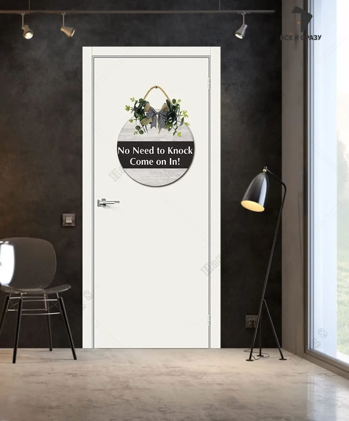 No Need To Knock Come on In Wood Sign Welcome Front Door Spa Office Business Corporate Store Please Enter Door Wall Decor 12in