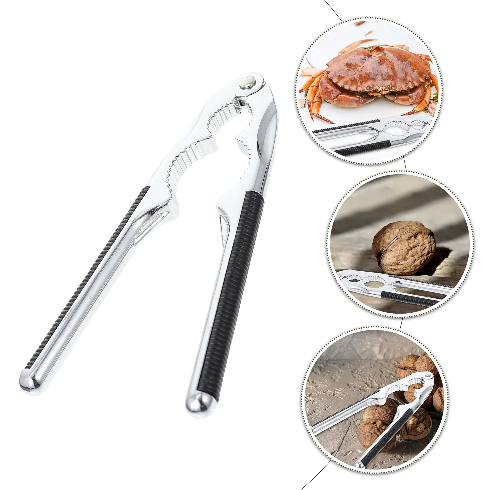 

1Pcs Walnut Clipper Stainless Steel Nutcracker Multipurpose Crab Opener Nutshell Opening Tool Sturdy Walnut Opener