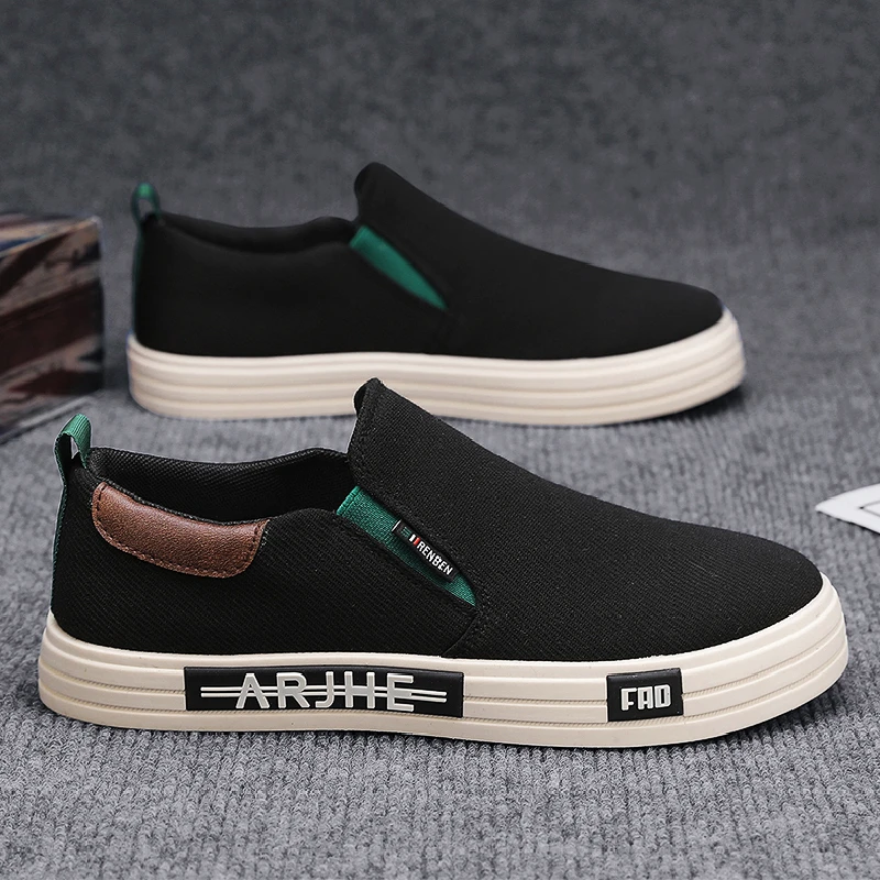 

Beijing Old Man Canvas Shoes Men's 2026 New Summer Trend Casual Slip-On Black Canvas Shoes Wear-resistant Thick Bottom