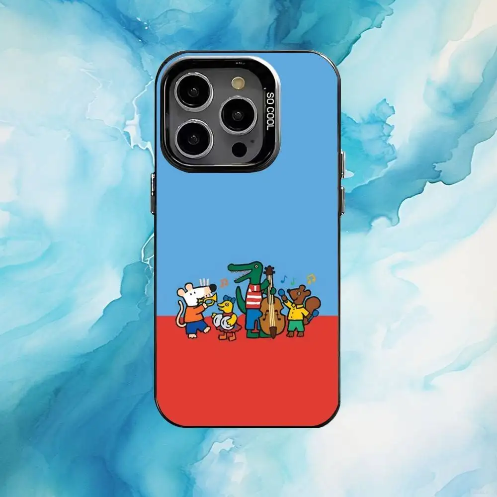 Mouse Playful Universe Phone Case For iPhone17,16,15,14,13,12,11 Plus,Pro Max Black Candy silver phone case