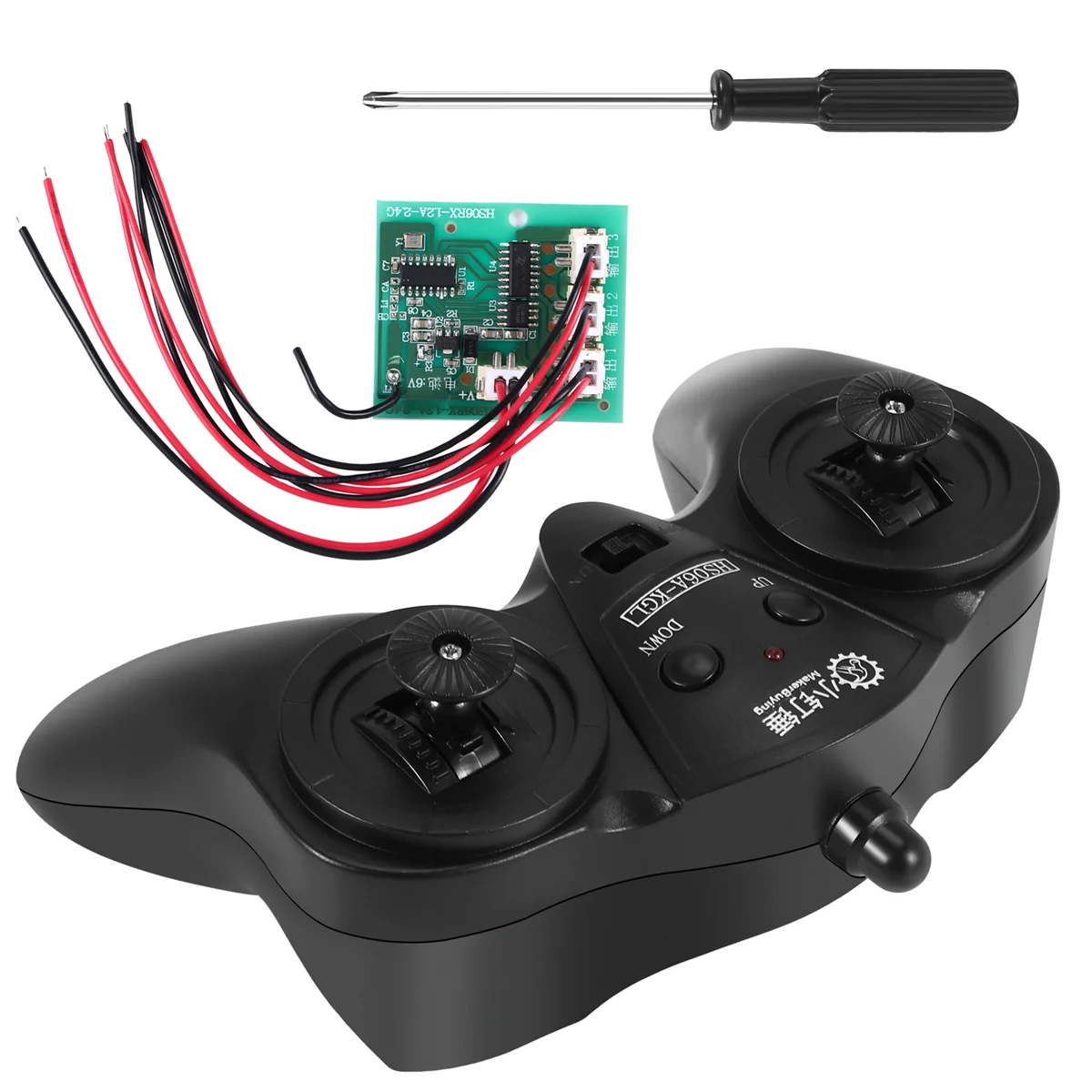 BAAA-6CH 2.4g controle remoto transmissor de potência receptor sistema rádio para diy barco rc carros 50m controle
