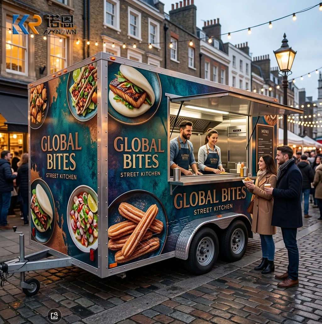 Mobile Food Trailer, Commercial Food Truck for Fast Food & Street Vending