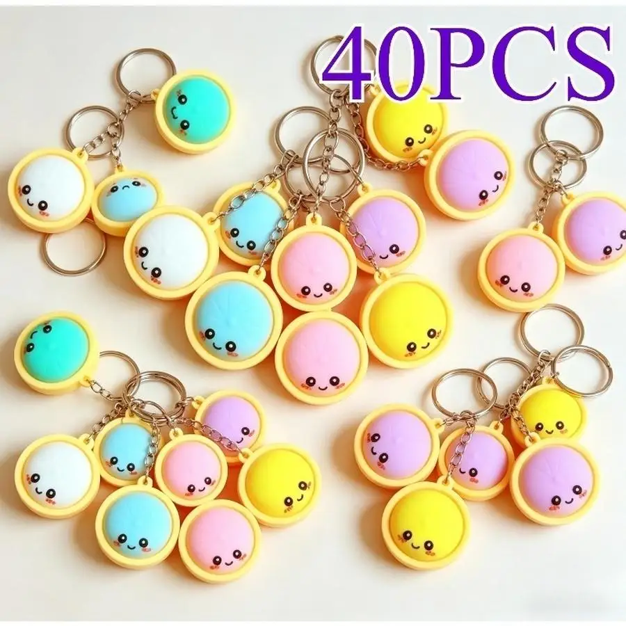 1/5/10/20/50/100pcs Gift for Her/Him s Dumpling Bun Steamer Keychains Cute Creative Key Chain Gift Pack Bag Filler Pendant Class