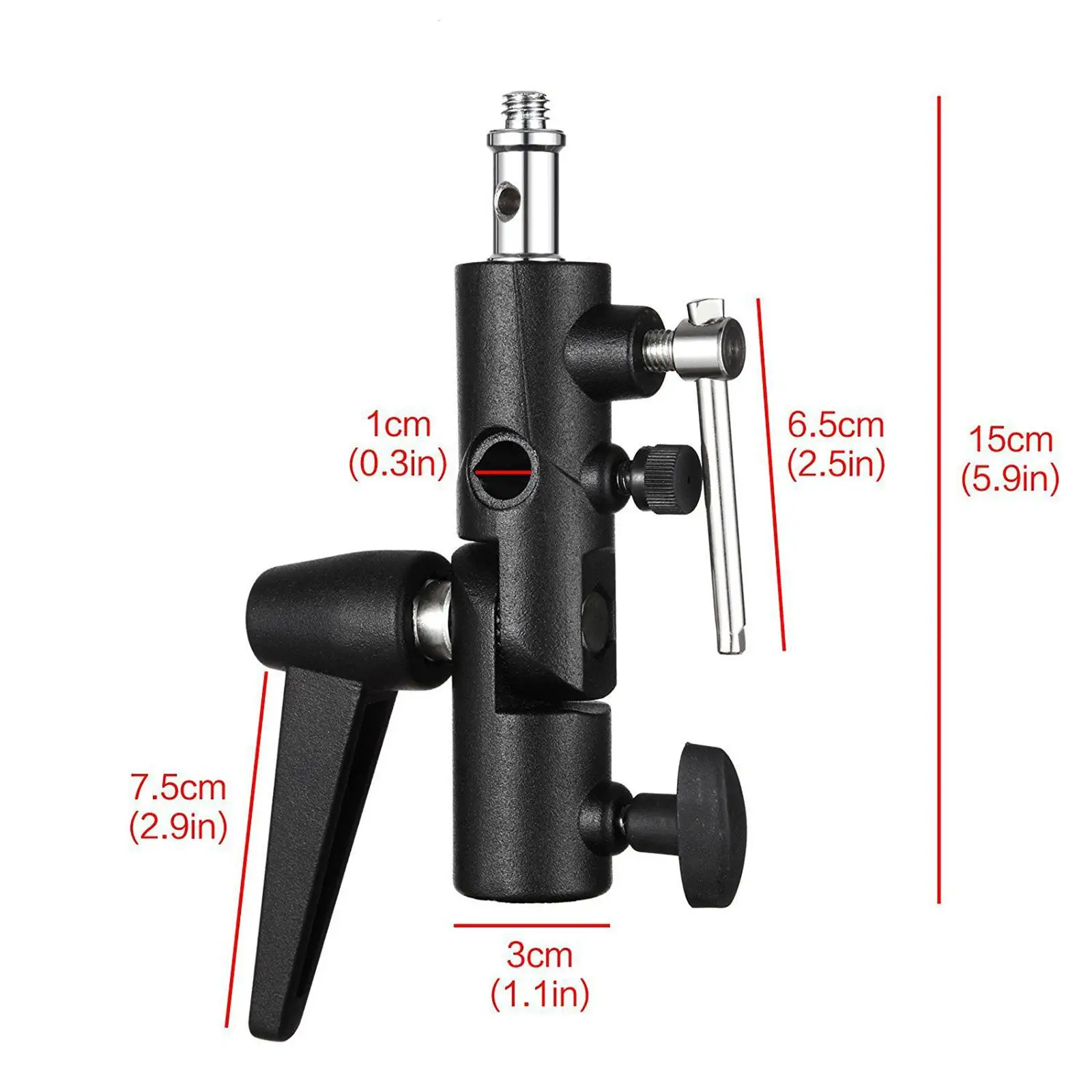 Flash Mount Softbox with Reflector Holder 1/4inch 3/8inch Metal Video Light Lamp Holder Base Stand