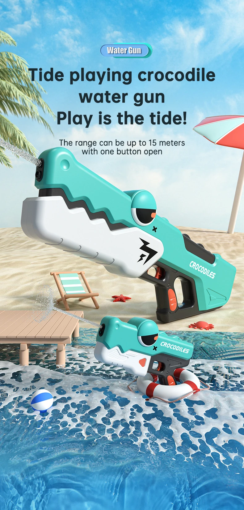 Electric Water Gun Toy Automatic High-pressure Spray For Kids_voghion.com
