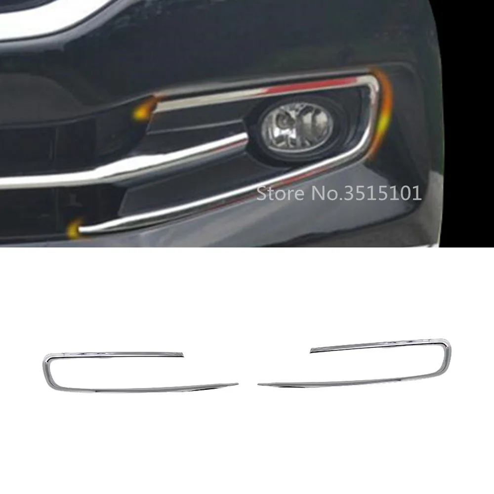 Car Body Front Fog Light Lamp Detector Frame Stick Styling ABS Chrome Cover Trim For Honda Accord Sedan 9th 2014 2015 2016 2017