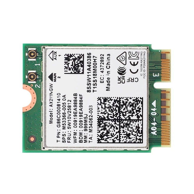 AX211NGW 5374Mbps WIFI Module- WIFI6E 2.4/5/6G Tri-Band Gigabit-Wireless