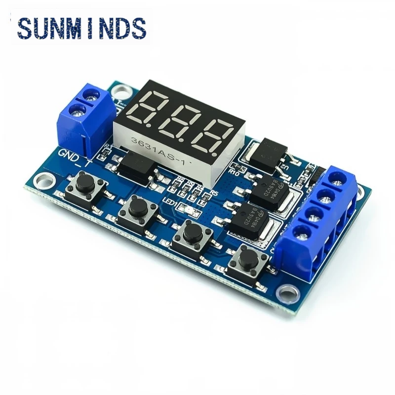DC 12V 24V Dual MOS LED Digital Time Delay Relay Trigger Cycle Timer Delay Switch Circuit Board Timing Control Module DIY