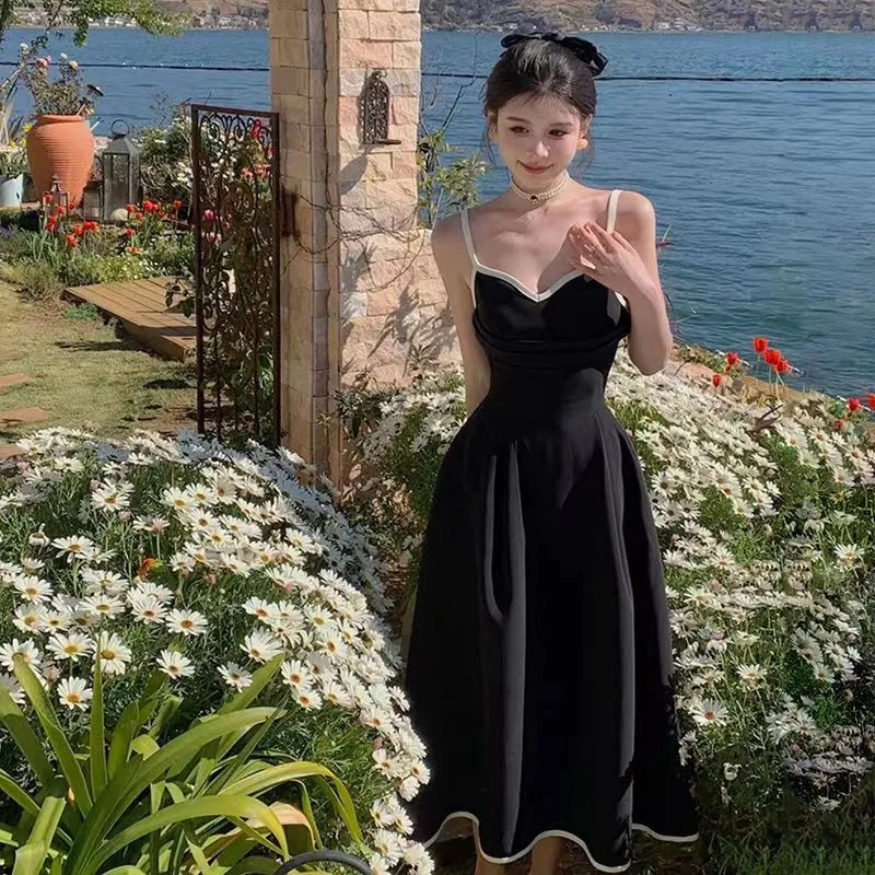 Vestido de Gasa Verde Primavera-Verano, Diseño Sensacional, para Público Exclusivo, Sin Tirantes, Falda Larga, Cintura Alta, ...