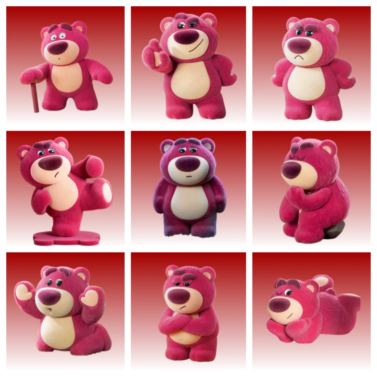 

Disney Toy Story Lotso Bear Blind Box Mystery Box Charming Boss Series Flocked Plush Collectible Figure with Hidden Gifts