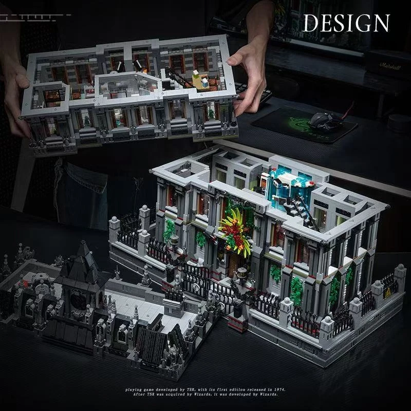Arkham Asylum of Sanctuary ประกอบอาคารบล็อกของเล่นโมเดลอาคารยากสําหรับผู้ใหญ่