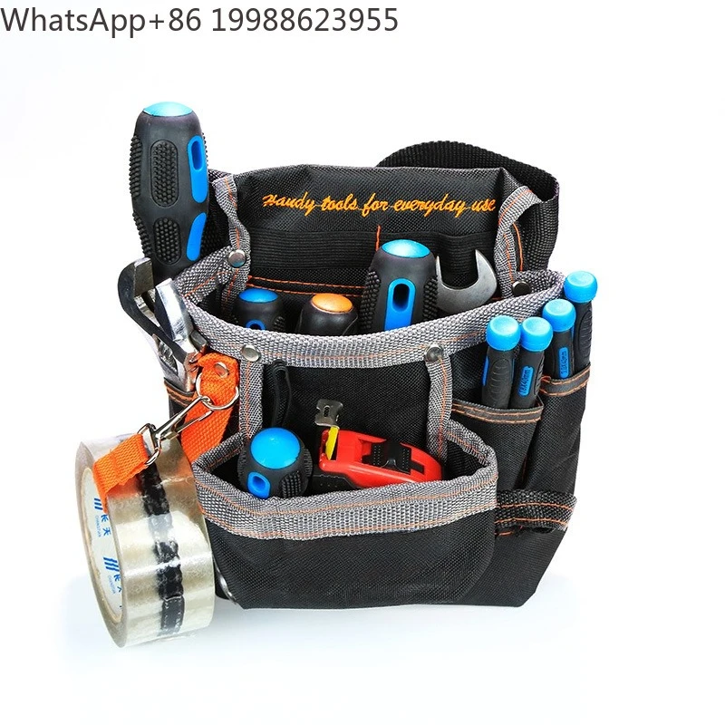 Tool Belt Pouch Waist Bag Work Organizer 600D Oxford Pouch Belt with Multi Pocket for Electricians Technicians Gardening Tool