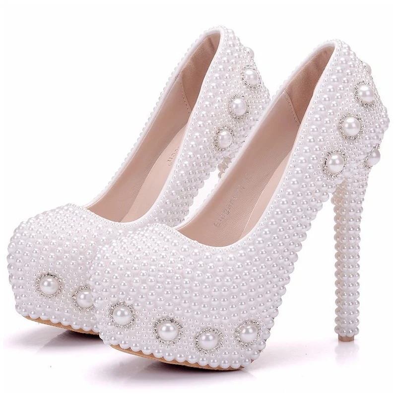 

Новинка 2025 года, женские туфли-лодочки с бусинами, женская обувь на тонком высоком каблуке, модные модельные свадебные туфли, весенне-осенние туфли для вечеринок, большие размеры H0043