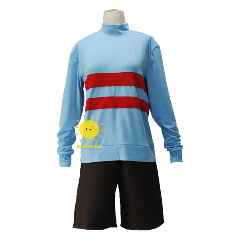 Anime Cosplay Game Undertale Frisk Chara Cosplay Costume Andertail Sweatshirts High Collar Long Sleeve Clothing Shorts Toy  72th