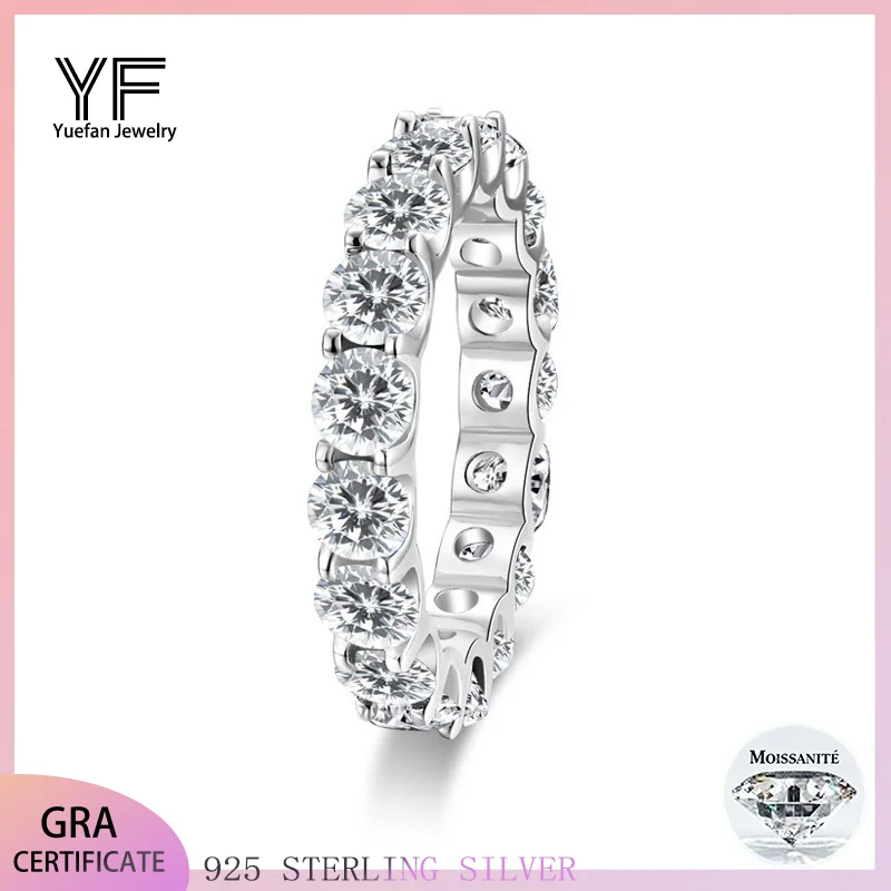 

Кольцо в стиле хип-хоп из серебра 925 пробы с муассанитом 2,2 карата вокруг гальванического золота 18 карат, платина, изысканное модное легкое женское кольцо роскошного дизайна