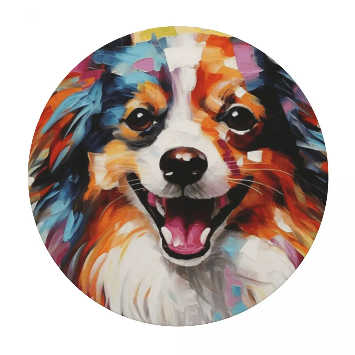 A Papillon Dog Masterpiece Waterproof Round Tablecloth Oilproof Table Cloth for Kitchen Events Dining Table Cover