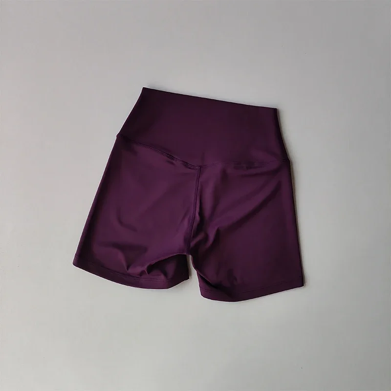 Damen High-Waist Yoga-Shorts in Nude, schnelltrocknend, für Fitness, Sport und Laufen, für den Sommer, Outdoor-Bekleidung, angenehmes Tragegefühl – Detail 6