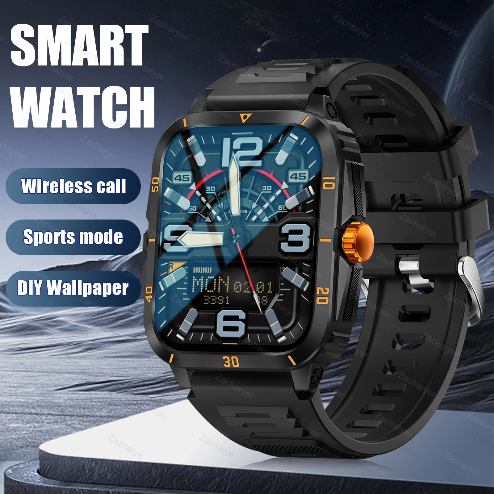 Reloj inteligente, llamadas/digitales inalámbricos, modo multideporte, recordatorio y rechazo de llamadas, recordatorio de SMS, para iPhone/Andriod