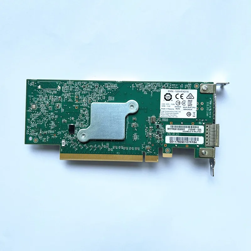 서버 워크스테이션 PC 산업용 제어 기계용 기존 RMN-100HFA016 단일 포트 100G PCIE X16 광섬유 네트워크 카드