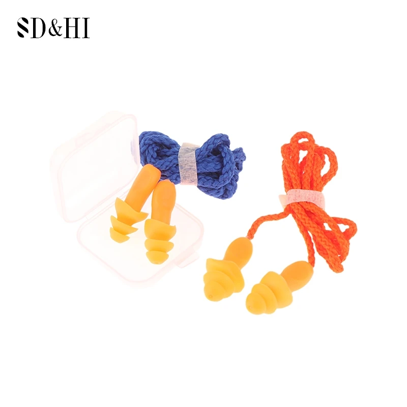 

Soft Silicone Corded Ear Plug Protector Anti-Noise Ear Plug Waterproof Swimming Earplugs Anti Lost Reusable Earplug With Rope