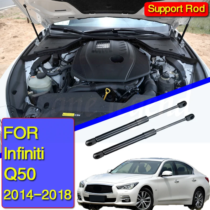 

2PCS For Infiniti Q50 2014 2015 2016 2017 2018 Car Bonnet Hood Supports Rods Spring Shock Absorbe Gas Struts hydraulic rod strut