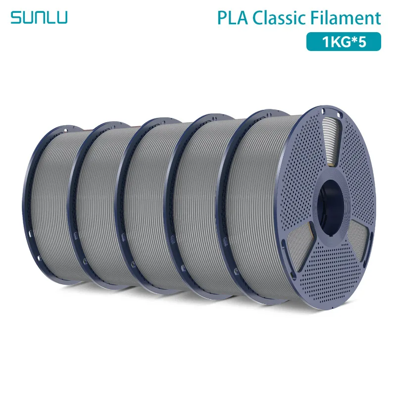 SUNLU Hoge snelheid PLA Classic, matte textuur, 5 kg 1 kg/rol 1,75 mm toleranties +/-0,02 mm filament, niet-wirren, 600 mm/s hoge taaiheid