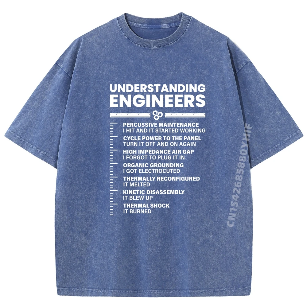 خصم تي شيرت رجالي فهم المهندسين مضحك الهندسة الساخرة الأسرة بلايز وتيز غير تقليدي غسلها تي شيرت #2