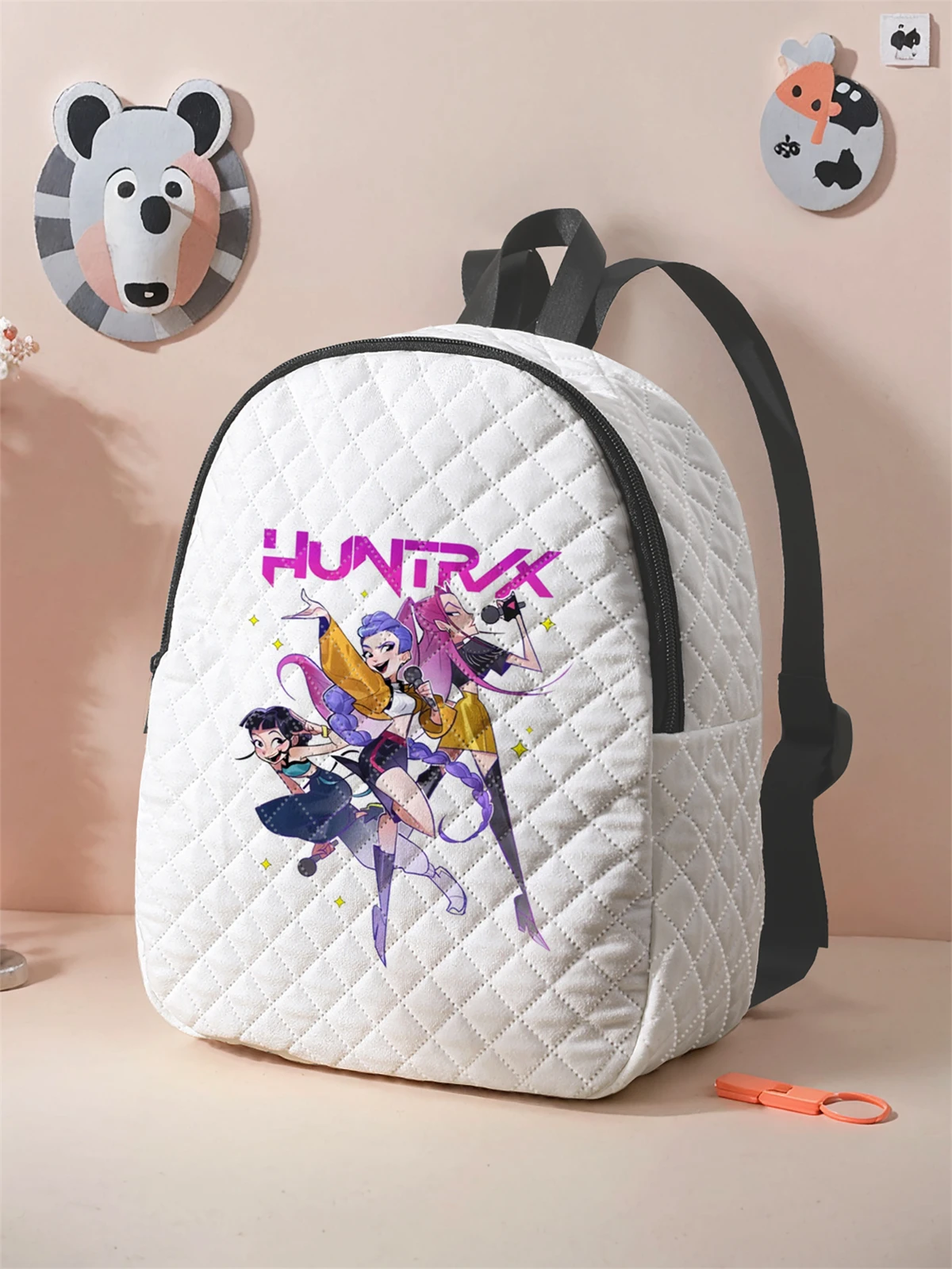 

Blossom，Bubbles， Casual Diamond Quilted Compact Backpack, Suitable for Outdoor, Travel, Campus, Suitable for Both Men and Women