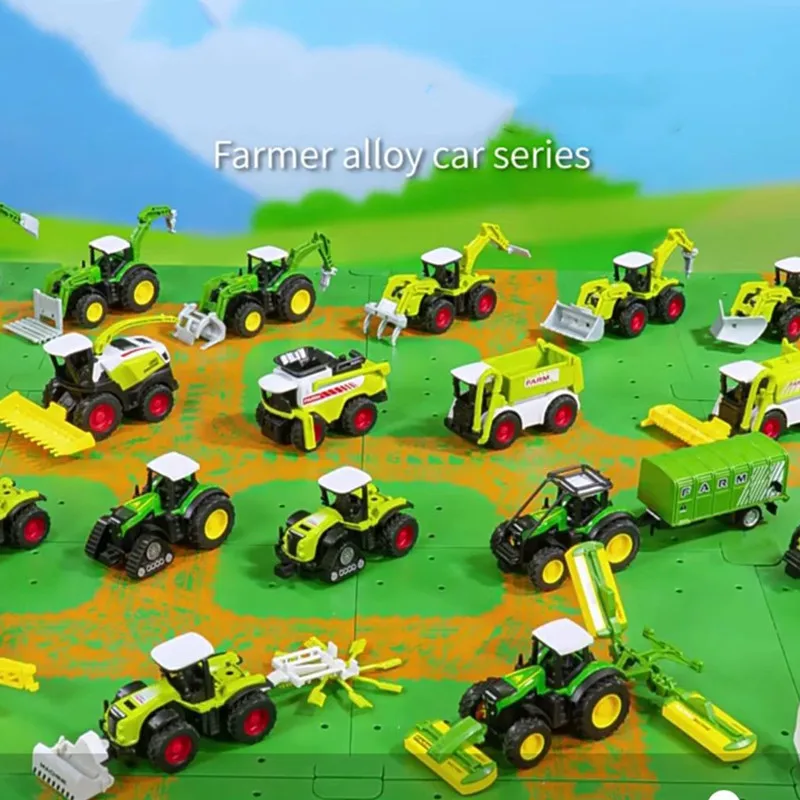 Different Farm Tractor Learn Game Set, Collectible Toy Amazon Trailers Pretend Play Car, Farmer Work Original Vehicle Gift Plant