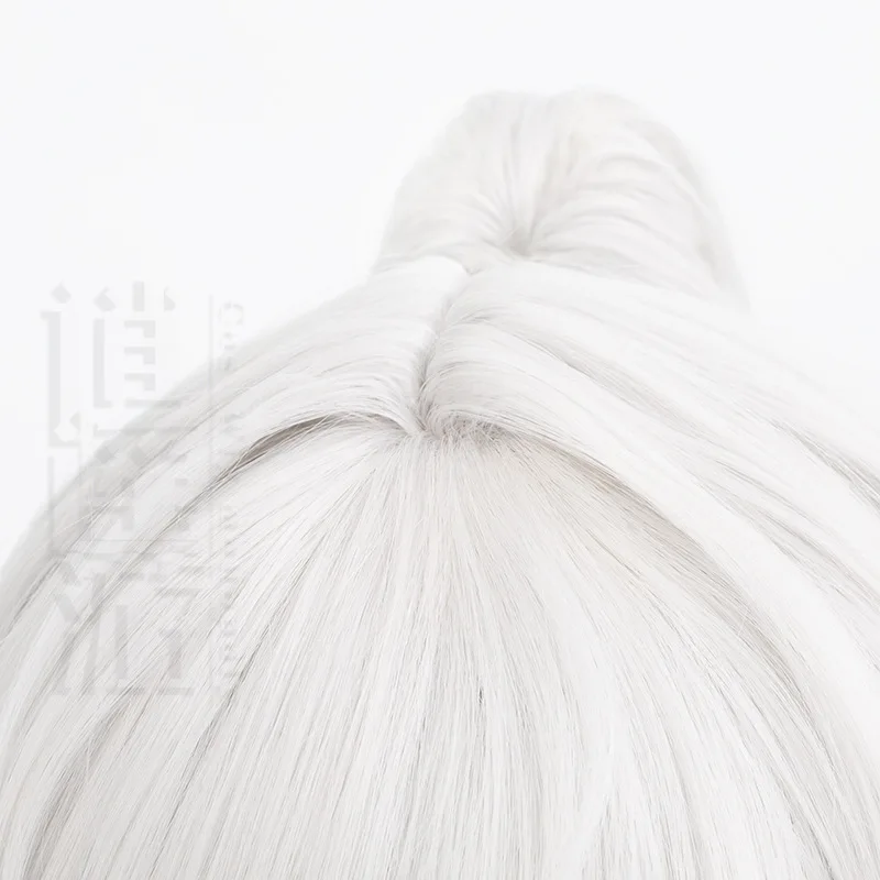 هونكاي: ستار ريل جينغ يوان شعر مستعار تأثيري الأبيض الشباب الشعر النمر كليب ذيل حصان هدية الهالوين