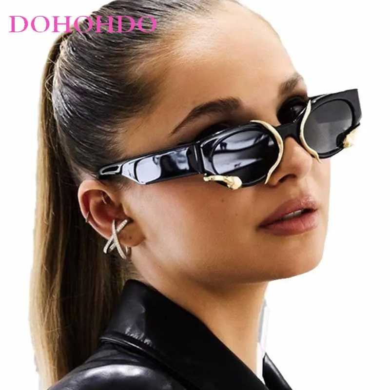 

Y2K Sunglasses With Snakes Fashion Vintage Oval Women Shades Eyewear Retro Luxury Brand Design UV400 Sun Glasses Lentes De Sol