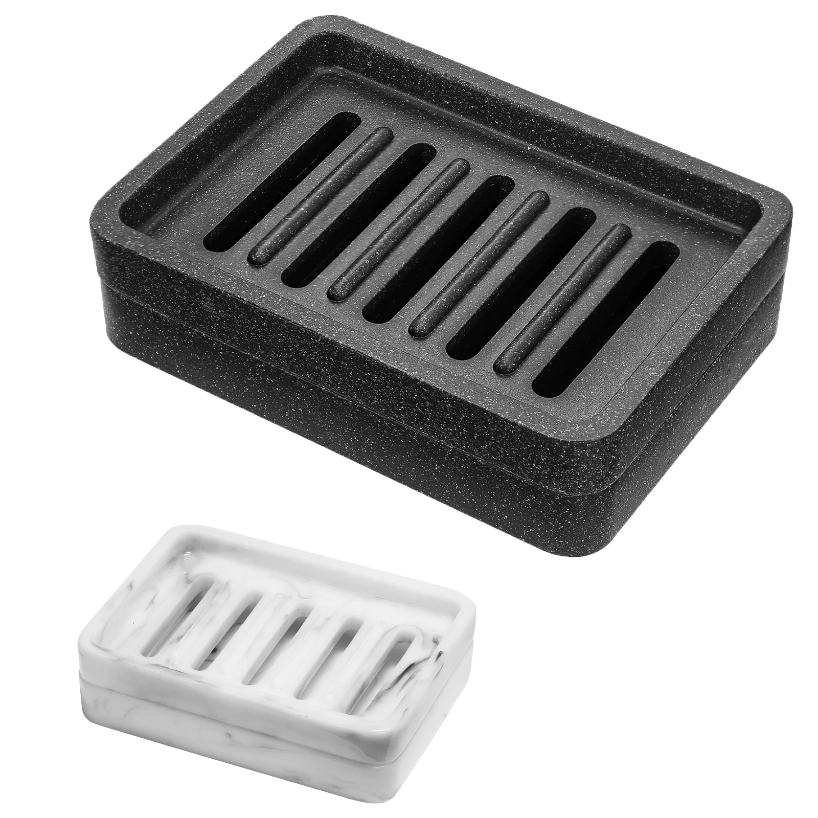 

MoKo Soap Dish Dual-Layer Resin Bar Soap Tray Container Box Case Holder with Detachable Slotted Draining Board Tray for Bathroom