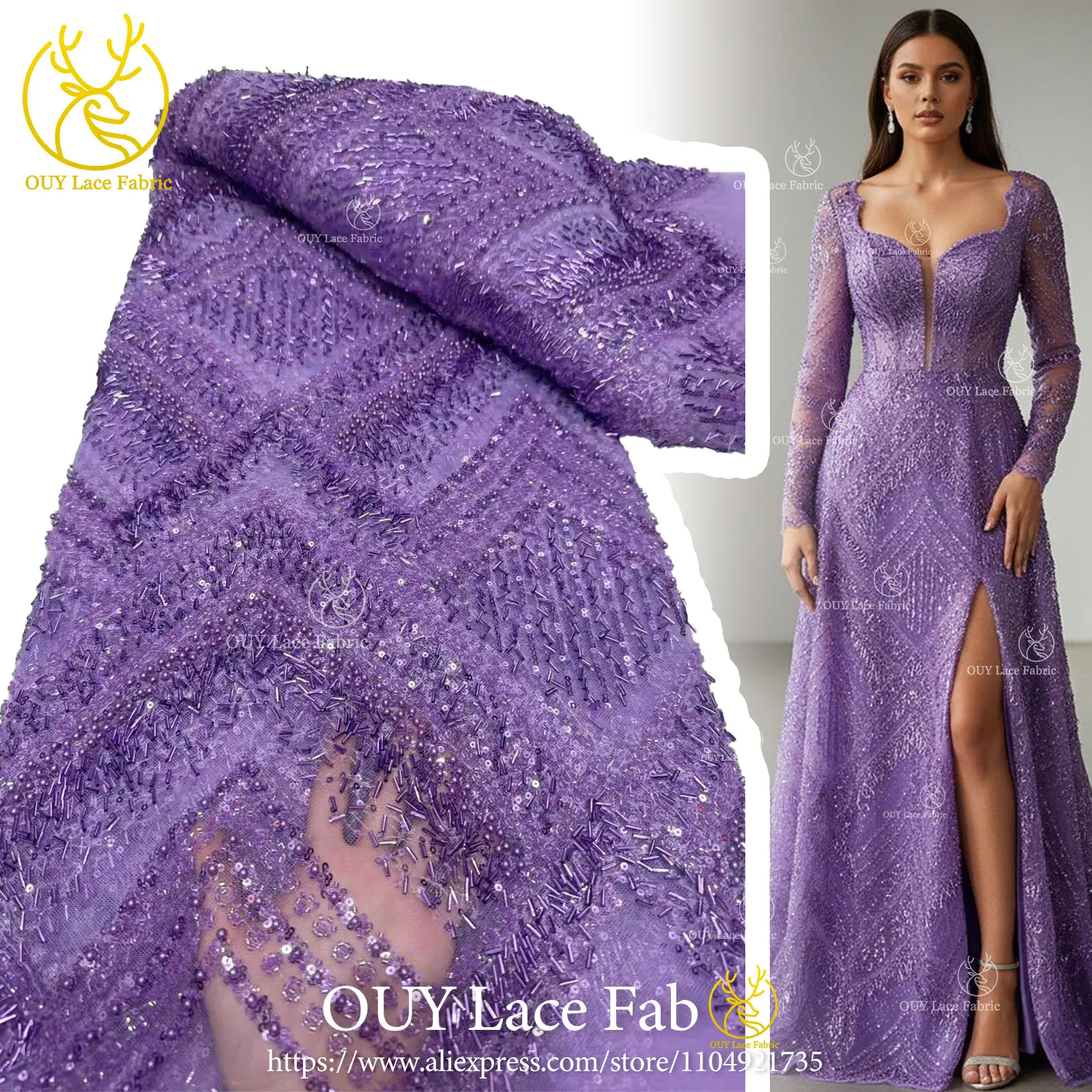 Tela de encaje con cuentas africanas 2026, tela de encaje con lentejuelas de malla de tul nigeriano de alta calidad, adecuada para coser prendas de mujer