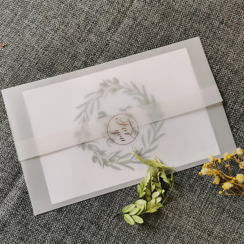 50pcs/lot Translucent Envelopes for Wedding Invitations Card Small Business Supplies Birthday Sulfuric Acid Paper Envelope
