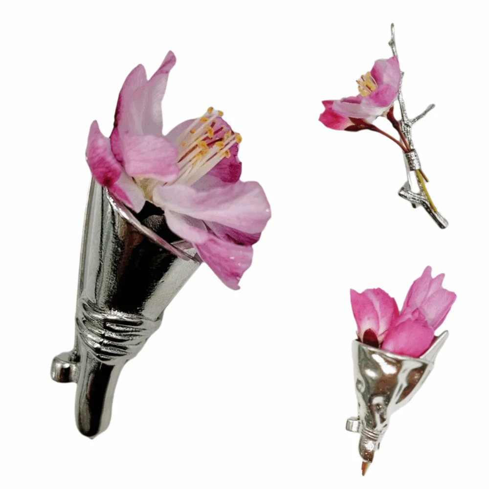 Retro Wearable Flower Bouquet Brooches Flower Shape Metal Alloy Brooch Clip Fastening Gold Plated Lapel Pins Clothes Decoration