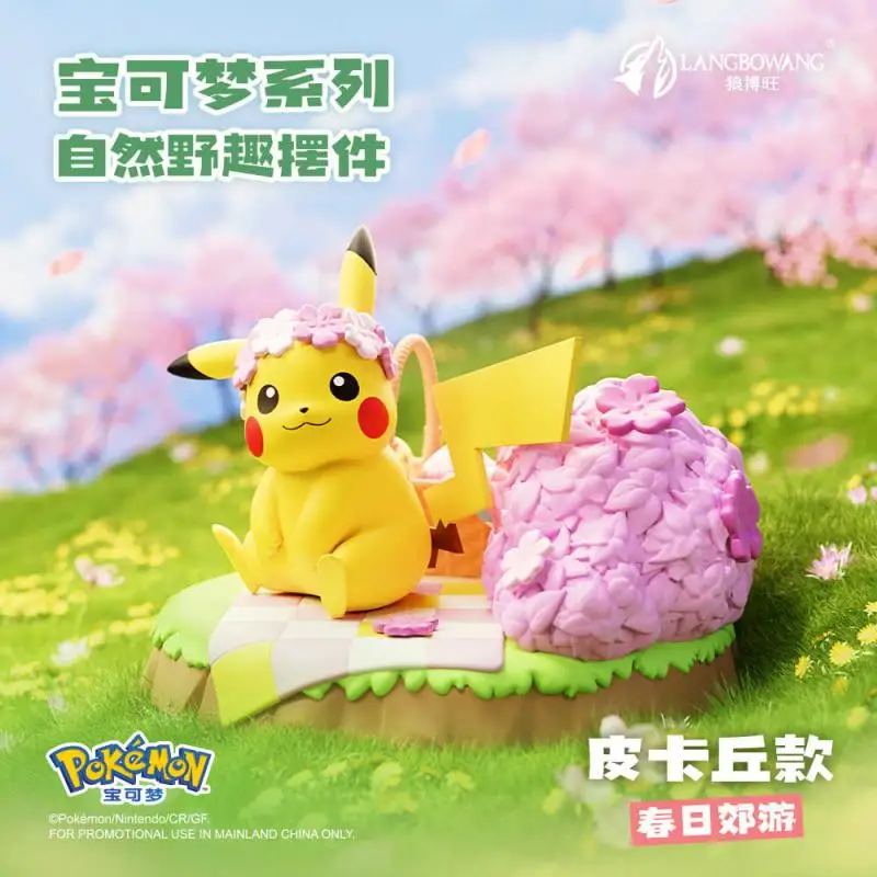 Genuine Pokemon Pikachu Psyduck Slowpoke Meowth Series Natural Wilderness Fun  Action Figure Model Toys Gift for Birthday