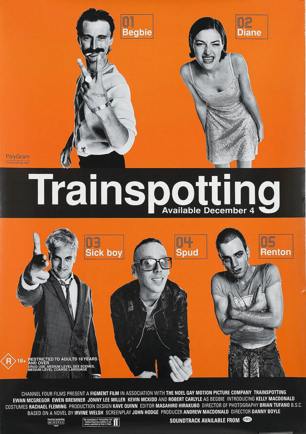 Movie Trainspotting 1996 Art SILK POSTER Wall Art Home Decorative painting
