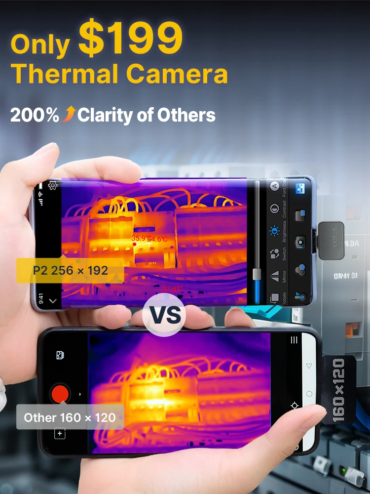 1112 ℉    P2 Auto Diagnostiek Thermische Camera Machine Reparatie Inspectie HVAC Thuis Inspectie Waterlekkage Controle - afbeelding 2