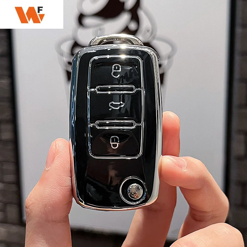 

New TPU Car Remote Key Case Cover For Volkswagen VW Polo Golf Passat Tiguan Beetle Caddy T5 Up Eos Skoda Octavia Seat Leon Altea