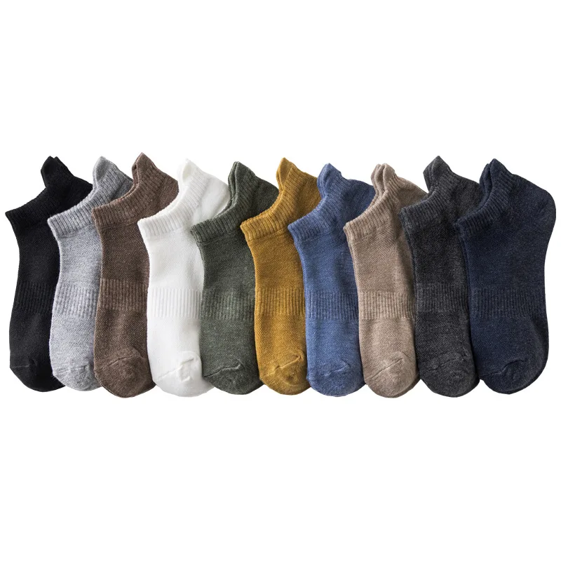 Men's spring and summer cotton invisible mesh casual breathable sports three-dimensional heel sports thin style boat socks