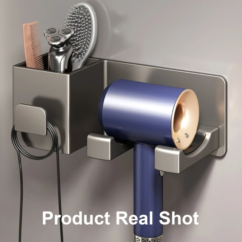 Hair Dryer Rack No Drill Wall Mounted Hair Dryer Holder Space Saving Storage Lightweight for Hair Dryers & Dropship