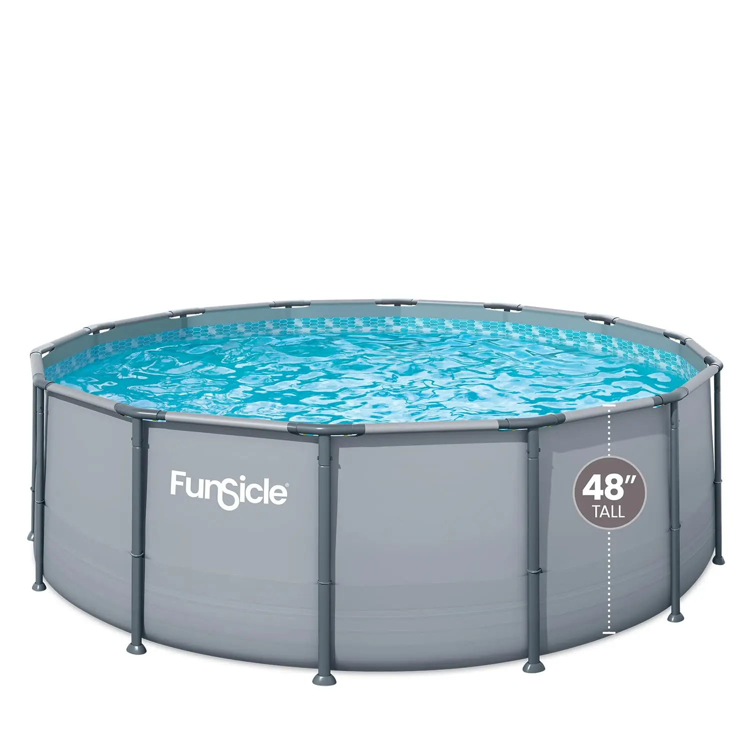 

14ft x 48in Round Metal Frame Swimming Pool Set with FB1200S Skimmer Pump Ladder Cover Cloth Maintenance Kit, Custom